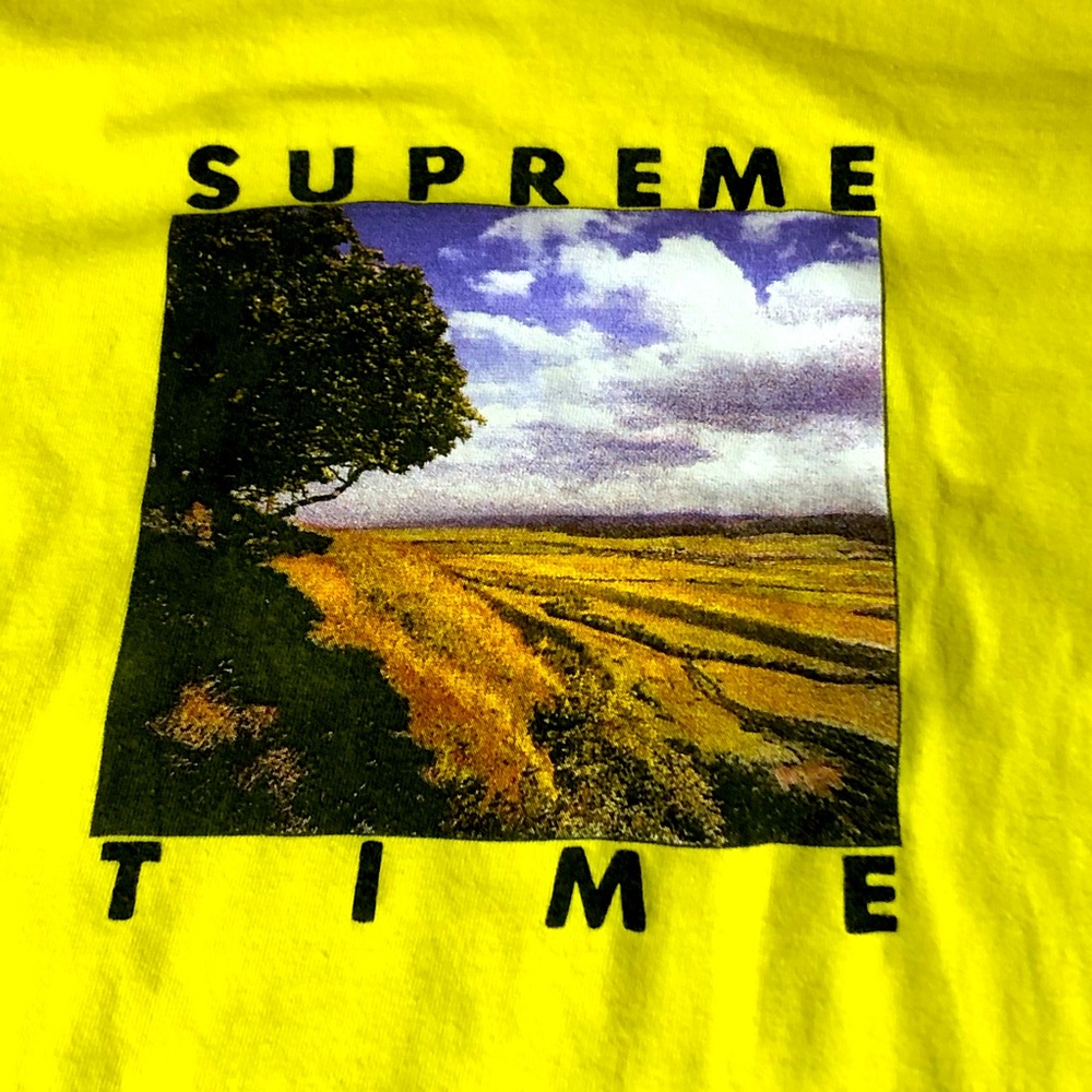 Supreme Time Yellow Mens Medium Size T-Shirt Top